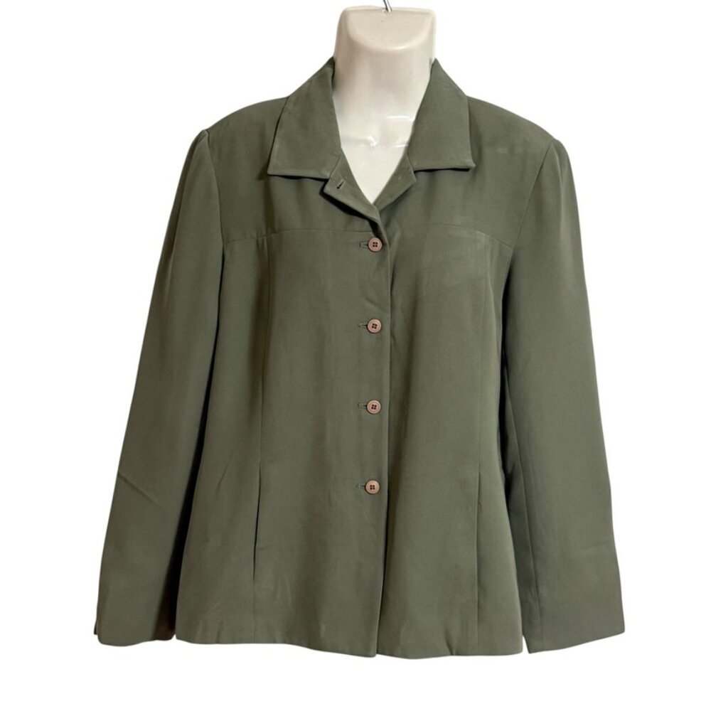 Norton McNaughton Sage Green Blazer SZ 12 Career Chic